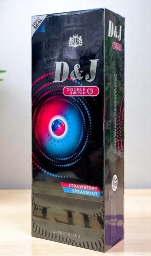 บุหรี่นอก D&J Double Strawberry & Spear Mint (2เม็ดบีบ)