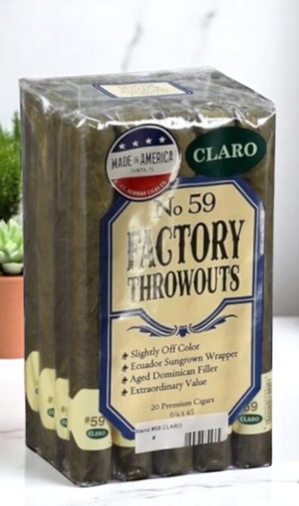 ซองแข็ง Factory Throwouts No.59 Claro 6½x45 (20มวน)พร้อมส่ง