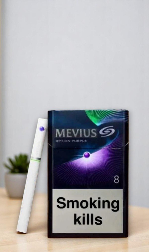 บุหรี่นอก Mevius Option Purple Grape 8 (1เม็ดบีบ)