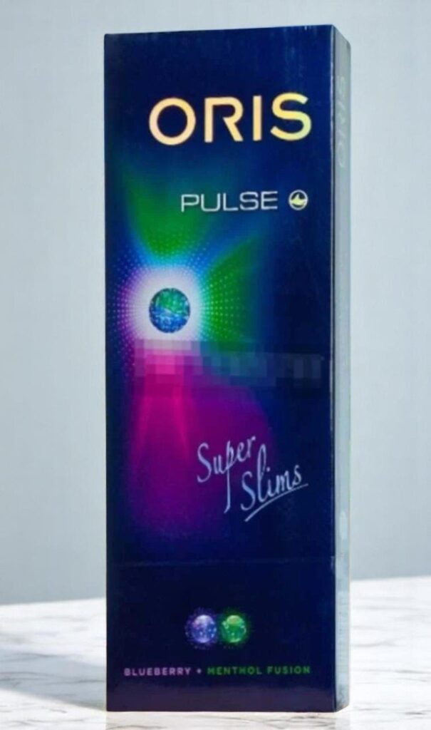 บุหรี่นอก Oris Pulse Blueberry+Menthol Fusion (2เม็ดบีบ)