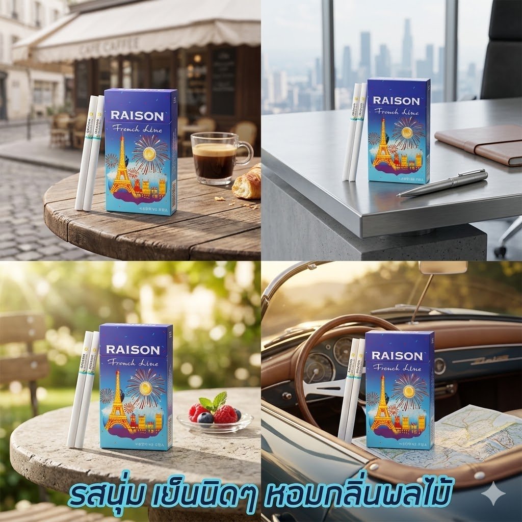 บุหรี่ ESSE Classic Lights ซองสีขาวแถบฟ้า มวนสลิมดีไซน์คลาสสิก