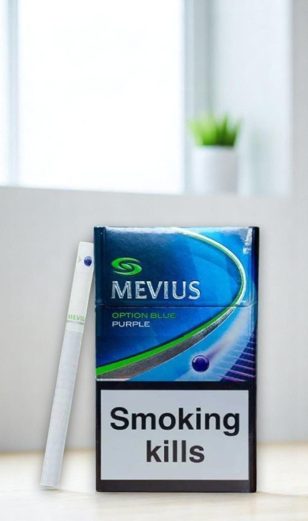 บุหรี่นอก Mevius Option Blue Purple (1เม็ดบีบ)