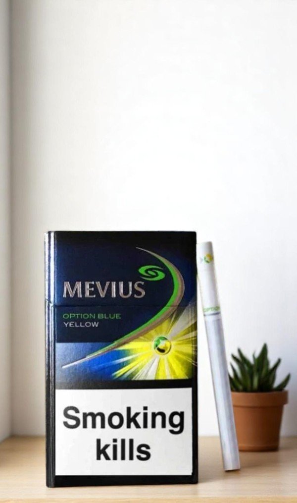 บุหรี่นอก Mevius Option Blue Yellow (1เม็ดบีบ)