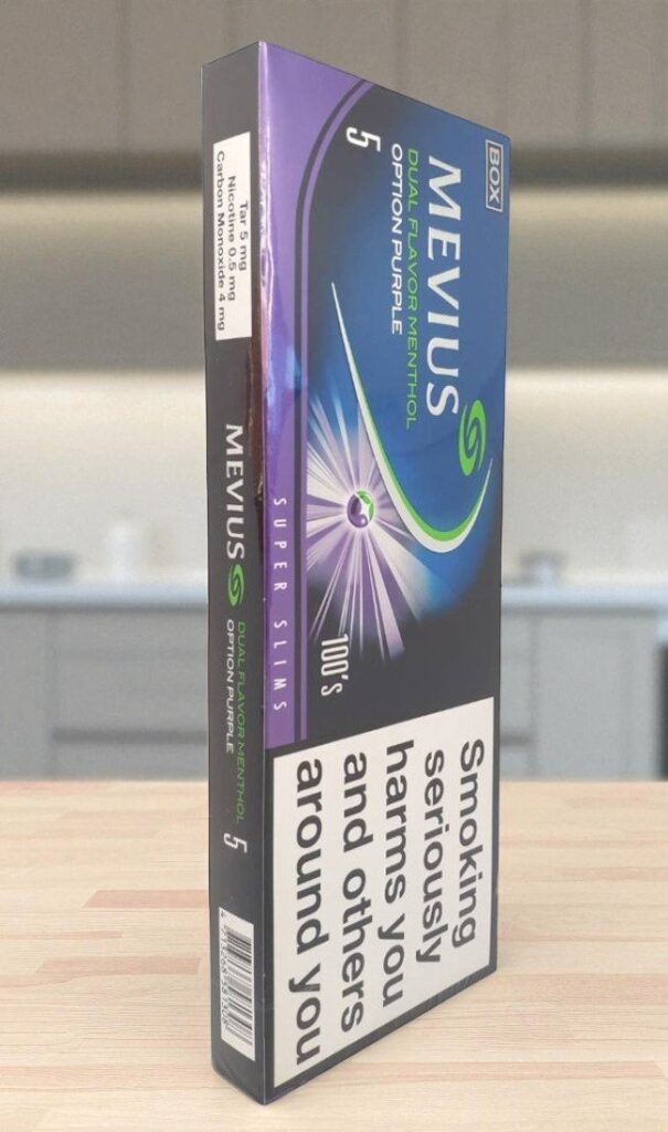 Mevius Option Purple Super Slim (ซองแข็ง) | Mevius Option Purple Super Slim